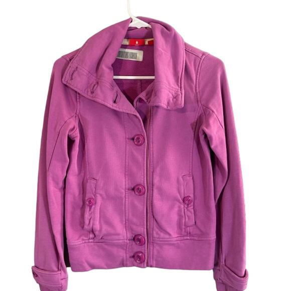 Puma Light Purple High Mock Neck Button Front Casual Jacket Women Sz XS - Picture 1 of 8